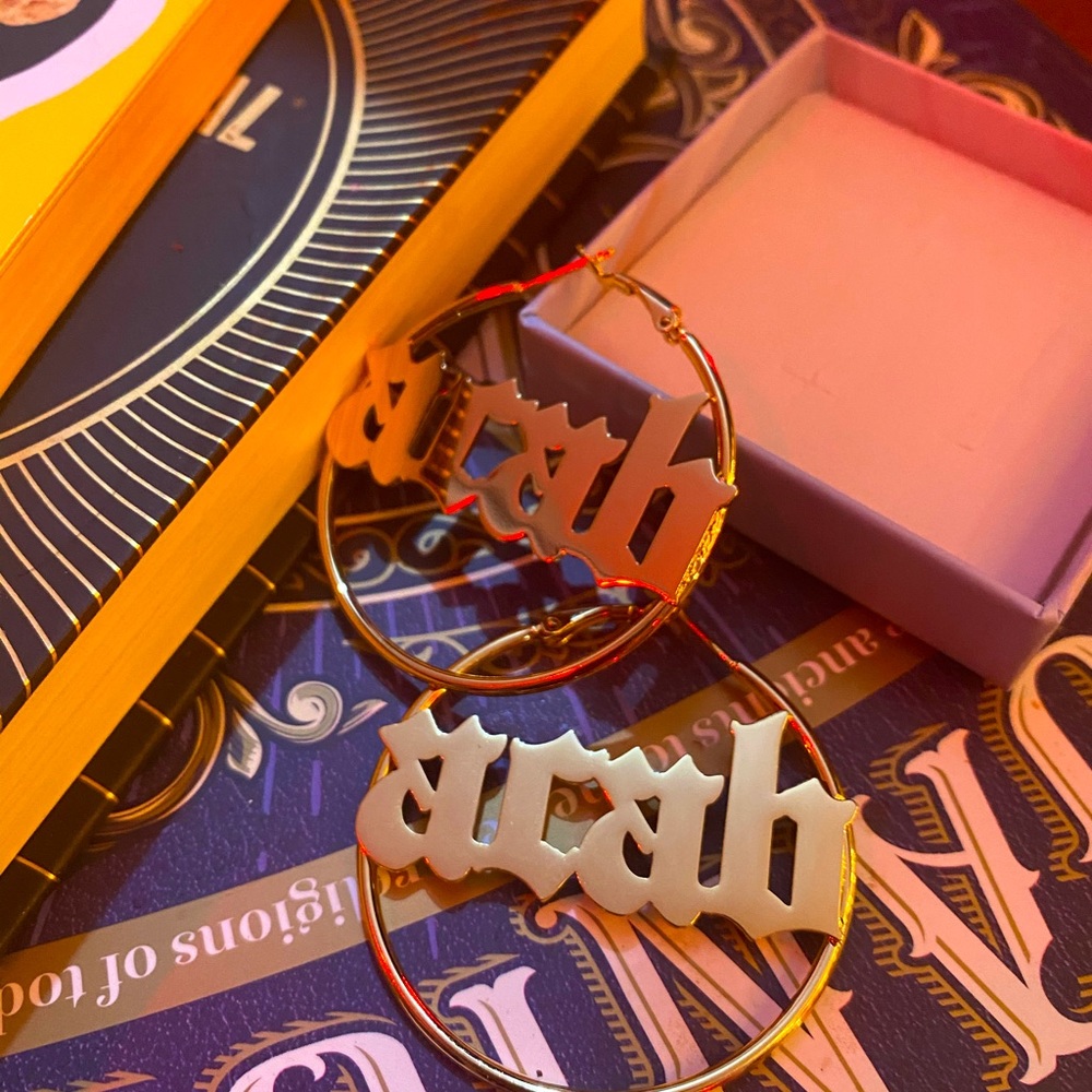 Gold ACAB hoop earrings // custom made